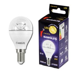 Лампа светодиодная LED 1-LS-1401 6w 2700K E14 G45 SIRIUS